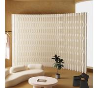 Folding Room Divider Screen, Reversible Privacy Panels with Different Designs, Partition Wall for Office Salon Bar, 6 Panel