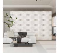 Folding Room Divider Screen, Reversible Privacy Panels with Different Designs, Partition Wall for Office Salon Bar, 6 Panel