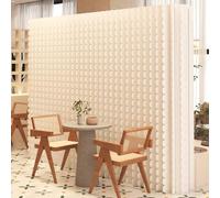 Folding Room Divider Screen, Reversible Privacy Panels with Different Designs, Partition Wall for Office Salon Bar, 6 Panel
