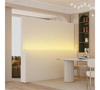 Folding Room Divider with LED Light, Portable Privacy Screen for Room Separation, Home Office Decor