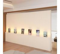 Folding Room Divider with LED Light, Portable Privacy Screen for Room Separation, Home Office Decor