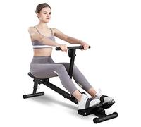 Folding Rowing Machine Household, Fitness Exercising Rowing Machine with LCD Display and Magnetic Brake, Adjustable Air Resistance Aerobic Rowing Machine Heavy Duty Silent for Home Gym Workout