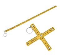 Folding Ruler, 2pcs 50cm/19.7in ABS Foldable Woodworking Ruler Measuring Tape Meter Stick with Key Ring for Carpentry Laying Tiles DIY Projects (yellow)