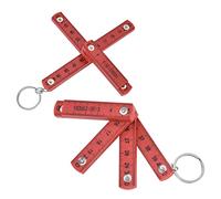 Folding Ruler, 2pcs 50cm/19.7in ABS Foldable Woodworking Ruler Measuring Tape Meter Stick with Key Ring for Carpentry Laying Tiles DIY Projects (red)