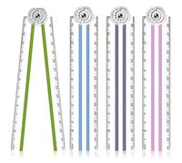 Folding Ruler, 4PCS Foldable Ruler, 30cm Fold Transparent Straight Ruler, 180° Plastic Folding Ruler Geometric Ruler School Stationery for Mathematics Daily Learning Geometry