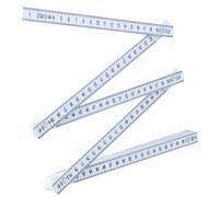 Folding Ruler Plastic Meter Stick with Scale, 2m Length Double-Sided Metric Scale Measuring Rulers, 10 Segments Expandable Fold Measure Rule Home Workshop Foldable Carpentry Construction Tool (White)