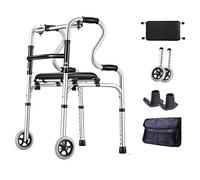 Folding s, Lightweight Aluminum Alloy Rehabilitation Auxiliary Toilet ES with Padded Seat and Wheels, Height Adjustable Elderly Walking Mobility Aid Lofty Ambition Thoughtful