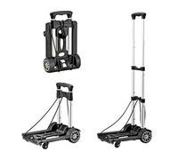 Folding Sack Trolley 4 Wheels Folding Sack Truck Aluminium Compact Hand Luggage Trolley with Bungee Cord Sack Barrow for Duffle Bag,Trips,Camping