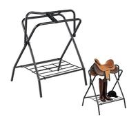 VEVOR Folding Saddle Rack, 28 x 19 x 37.5 in, 2 Packs Freestanding Horse Saddle Stand, Portable Horse Blanket Holder, Heavy Duty Steel Saddle Rack for