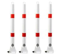 Folding Safety Bollard, Manual Parking Column, Car Park Driveway Guard Saver, Barrier Locks, Easy to Install(White,4PCS)