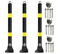 Folding Safety Bollard - Reflective Parking Space Lock for Driveway and Lane Safety