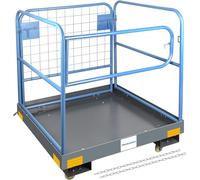 Folding Safety cage, 92 cm x 92 cm Forklift Safety cage with Load Capacity of 590 kg, with Lockable Quiet Steering Wheels and Device Chains, Holds 1 to 2 Adults