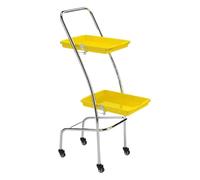 Folding Salon Trolley Cart on Wheels - Portable Hairdresser Service Tray for Barber Shop & Tattoo Tools Storage nizer (Yellow)