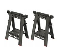 Folding Saw Horse Trestle Twin Pack Heavy Duty PRO Stand, 350kg Capacity, Portable Workbench for Woodworking, Garage, and Construction