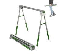 Folding Sawhorse Pair, Heavy Duty Adjustable Workbench with Hooks & Anti-Slip Feet, 6 Height Settings, Portable Support for Woodworking and Construction