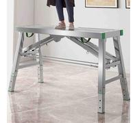 Folding Scaffolding Work Platform, Adjustable Folding Steel Scaffolding Ladder, Portable Work Platform, for Construction Renovation Painting，（180x40）
