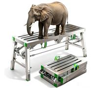 Folding Scaffolding Work Platform, Adjustable Height Hop Up Platform, Folding Aluminium Work Platform Step Up Bench Ladder,Portable Lightweight Stepladder for Home, Office, Workshop and Gara