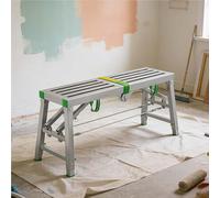 Folding Scaffolding Work Platform, Foldable Adjustable Work Platform, Portable Scaffold, Height Adjustable,for Painting and Construction，（001，140cm）
