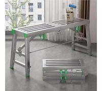 Folding Scaffolding Work Platform, Foldable Work Platform, Heavy Duty Adjustable Scaffold Tower, Portable Multi-Purpose Ladder Stool, Ideal for Home DIY, Decoration & Construction，（001，160cm