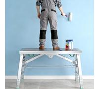 Folding Scaffolding Work Platform, Folding Scaffolding Work Platform, Portable Multi-Purpose Ladder Stool, Adjustable Height,Ideal for Home DIY, Decoration & Construction，（001，200cm）