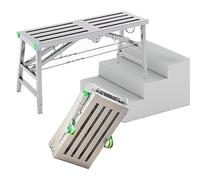 Folding Scaffolding Work Platform, Multi Purpose Folding Work Platform Scaffold Tower Ladder Adjustable Height Scaffolding Equipment for Home Improvement and Maintenance Work，（C，140×40cm）
