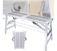 folding scaffolding work platform, Portable aluminium scaffold ladder tower, Adjustable Height Multipurpose, Work Platform Ladder Stool Bench, 400 kg Duty Rating