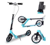 Folding Scooter for Adults & Kids with Hand Brake - Lightweight Kick Scooter with Adjustable Handlebar, Big 200mm PU Wheels, Quick Fold Design - TEMPISH SMF 200
