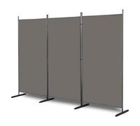 Folding Screens and Room Dividers, 6FT 3 Panels Movable Protective Privacy Screens, 3 Panel Room Divider with Carbon Steel Frame, Portable Fabric Screen Room Partition for Home Office Garden (Gray)