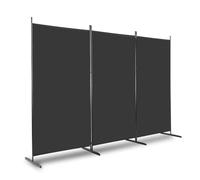 Folding Screens and Room Dividers, 6FT 3 Panels Movable Protective Privacy Screens, 3 Panel Room Divider With Carbon Steel Frame, Portable Fabric Screen Room Partition for Home Office Garden (Black)