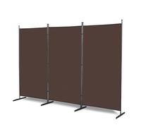 Folding Screens and Room Dividers, 6FT 3 Panels Movable Protective Privacy Screens, 3 Panel Room Divider With Carbon Steel Frame, Portable Fabric Screen Room Partition for Home Office Garden (Brown)