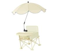 Folding Seat for Travel - Portable Booger with Dining Table and Secure Belts | COMPACT CAMPING WITH PARASOL for 6-36 Months Babies, Ideal for Home, Holidays and Loot
