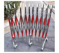 Folding Security Barrier Gate, Expandable Metal Barricade Traffic Fence, Safety Barricade with Casters, for Traffic Isolation, Driveway Garage(1.1x2.5m)