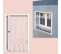 Folding Security Bars for Basement Windows - Outdoor Window Fencing to Prevent Burglary, Ideal for Lofts, Sheds & Horse Stalls, Invisible Sliding Grate Gate (32x26in / 81x66cm)