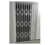 Folding Security Gate Window 20 24 25 28 30 32 36 40 45 48 inch Wide, White Lockable Aluminum Anti-theft Window Barricade, Retractable Sliding Fence(W120xH160cm/48x63in)