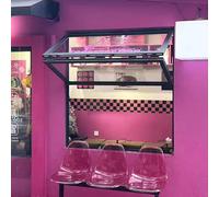 Folding Service Window with Reinforced Glass & Lock for Food Trucks and Trailers, Sliding Up to 85 Degrees for Easy Access