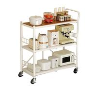 Folding Serving Trolley with Wheels 3 Tiers Metal Shelving Units for Storage Rolling Trolley withMultiFunction Storage nizer Cart for Home Office