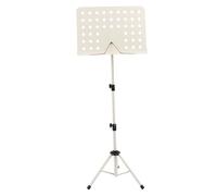 Folding Sheet Music Stand, 800mm to 1475mm Height Adjustable Portable Music Score Stand for Violin Saxophone Guitar, Metal Music Stand for Musicians and Performers (Beige) (Beige)