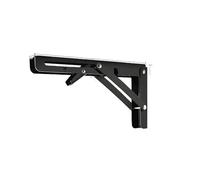Folding Shelf Bracket Wall Mount Stainless Steel Heavy Duty Collapsible Fold Down Wall Support Foldable Cabinet Shelf Bracket for Bench Table Shelf(8 inch Black)