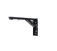 Folding Shelf Brackets 2pcs Foldable Shelf Angle Bracket Storage Rack Triangle Auto Open Steel Support Wall Large Shelves Floating Shelf Brackets(14 inches Black 2pcs)