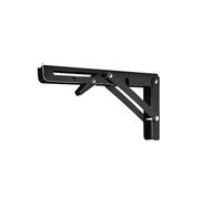 Folding Shelf Brackets 2pcs Shelves Storage Rack Triangular Folding Wall Hanging Support Foldable Shelf Angle Mounting(2PCS Black 16 inch)