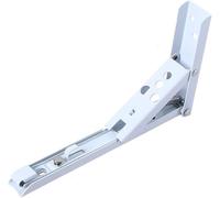 Folding Shelf Brackets,Fold Down Wall Mounted,2PCS Adjustable Triangle Folding Angle Bracket Bench Table Shelf Bracket Furniture Heavy Support Hardware(White,8inch)