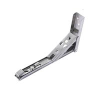Folding Shelf Brackets,Fold Down Wall Mounted,2PCS Adjustable Triangle Folding Angle Bracket Bench Table Shelf Bracket Furniture Heavy Support Hardware(Silver,14inch)