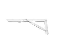 Folding Shelf Brackets,Fold Down Wall Mounted,2PCS Stainless Steel Folding Angle Bracket White Black Iron Triangle Wall Mount Bracket(White,10 inch)