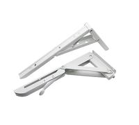 Folding Shelf Brackets Heavy Duty, 2 pcs Adjustable Triangle Folding Wall Mounted Shelf Bracket 8-20 inch White(K-10x2)