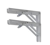 Folding Shelf Brackets Heavy Duty, 2 Pcs Folding Brackets for Shelf Table Desk Wall Mounted Triangle 8-20 inches Multicolor(White 12inch)