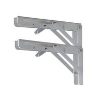 Folding Shelf Brackets Heavy Duty, 2 Pcs Folding Brackets for Shelf Table Desk Wall Mounted Triangle 8-20 inches Multicolor(White 10inch)