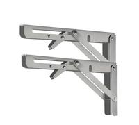 Folding Shelf Brackets Heavy Duty, 2 Pcs Folding Brackets for Shelf Table Desk Wall Mounted Triangle 8-20 inches Multicolor(Stainless 14inch)