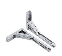 Folding Shelf Brackets Heavy Duty, Stainless Steel Triangle Folding Angle Bracket 8-14 Inch Pack of 2 Wall Mounted(10 Inch Length)