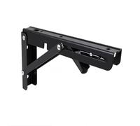 Folding Shelf Brackets Heavy Duty, Wall Mounted Triangle Shelf Folding Bracket Black White 8-20 inch Pack of 2(Black,20 inch)