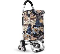 Folding Shopping Cart, 36L Capacity, Stair Climbing Design, Lightweight Aluminium Frame, Detachable Oxford Bag for Groceries and Shopping